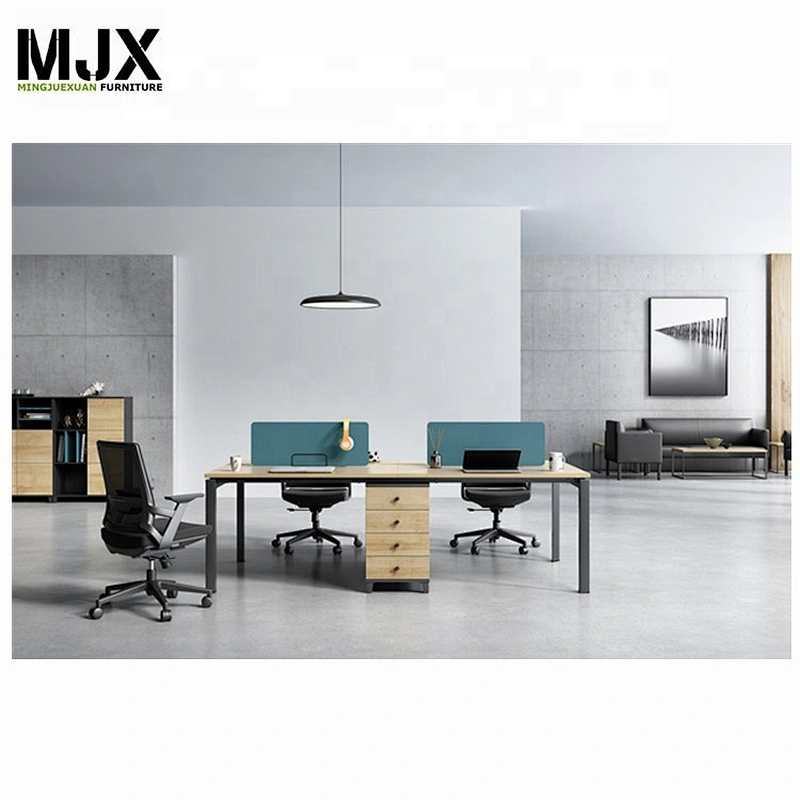 Wholesale modern office furniture tables MFC/MDF wooden 4 person office workstation