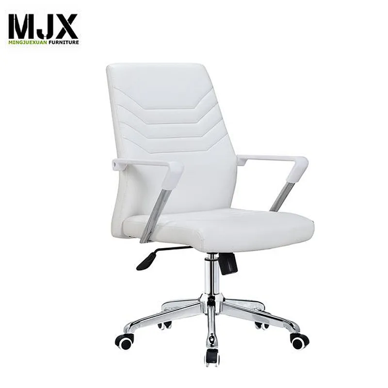 Competitive high back white PU swivel chair with PU padded seat&back