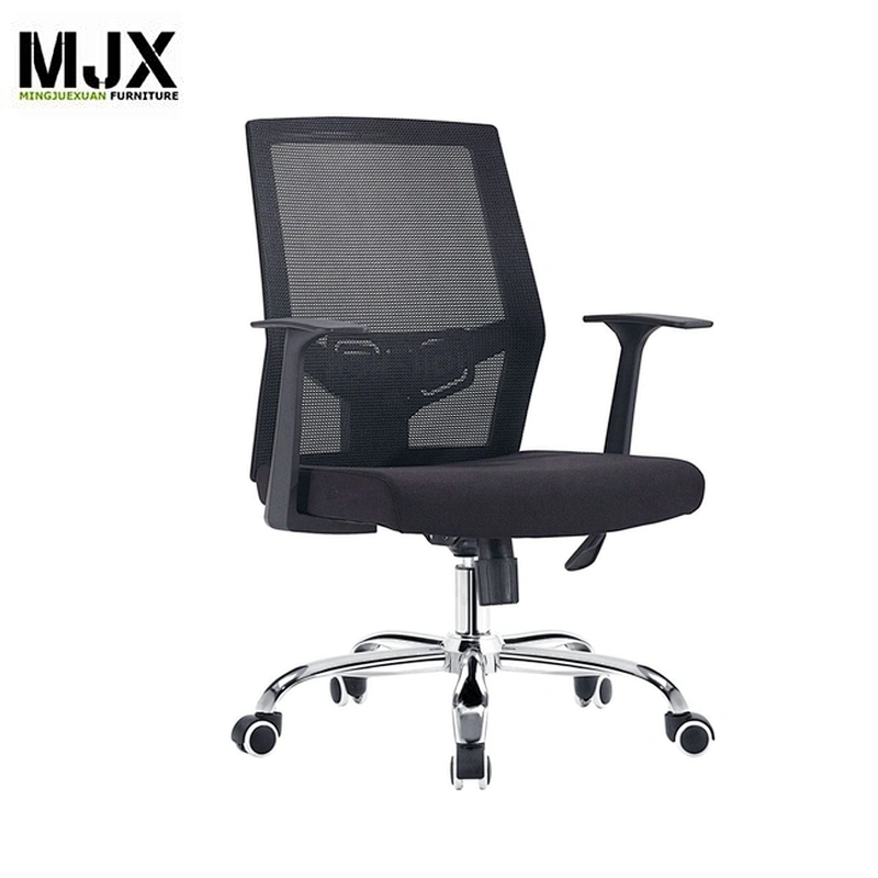 Comfortable seat high adjust swivel full mesh staff chair with nylon base