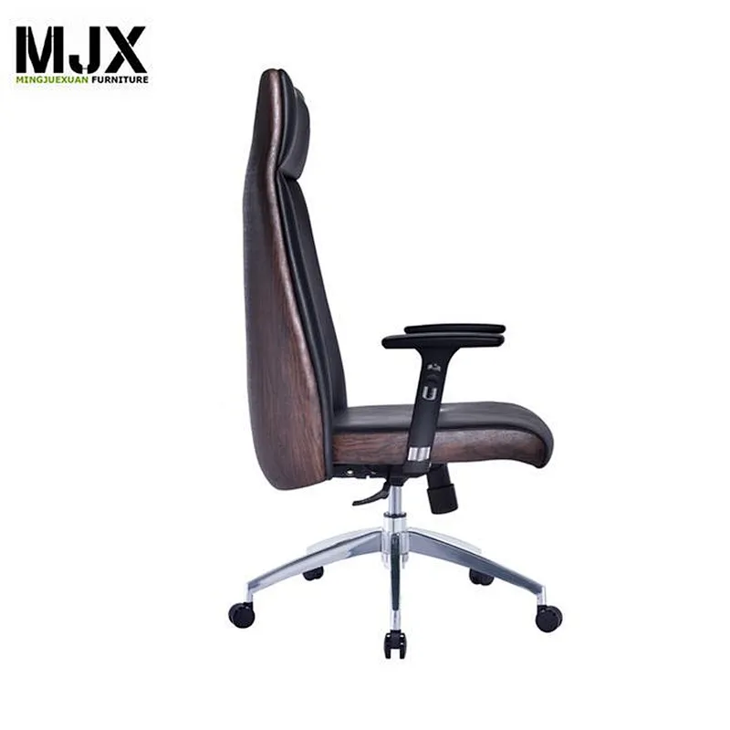 Mid back executive swivel office chair with aluminum base