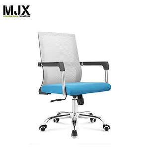 Durable high back grey mesh office chair with black removed armrest