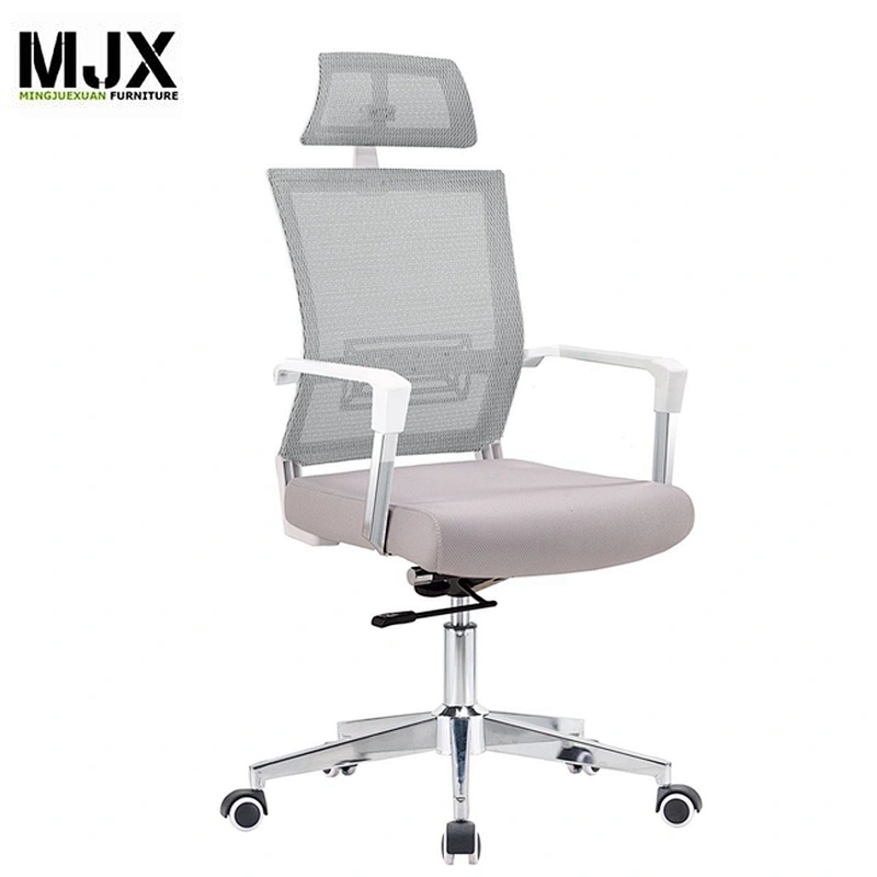 high back adjustable headrest white mesh executive chair
