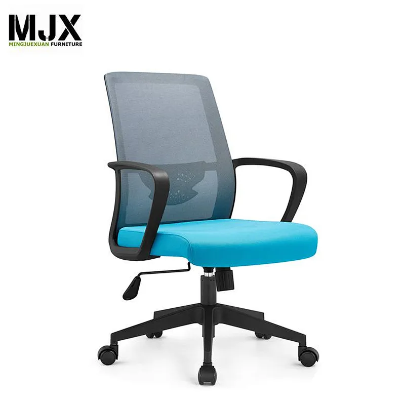 Modern design mid back mesh chair with fixed armrest for office