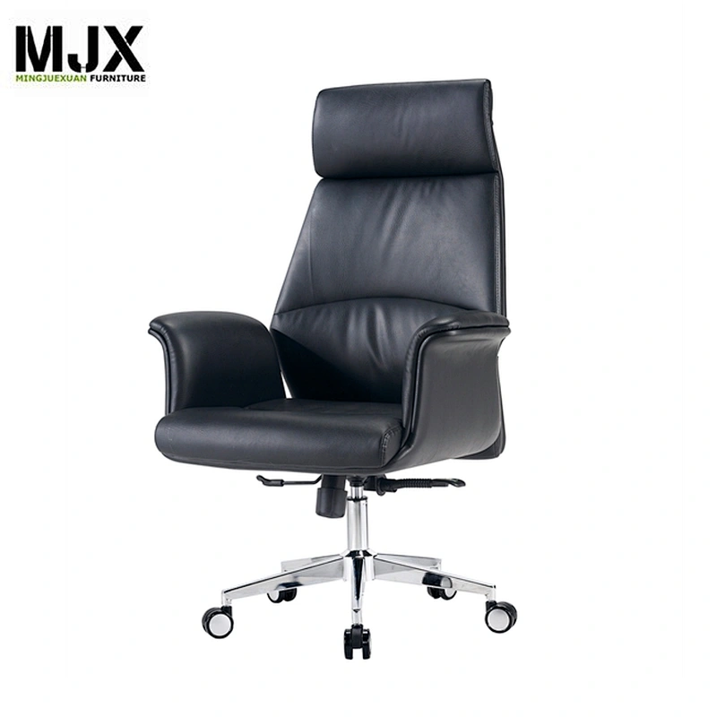 Luxury manual operation chair with 370mm chrome metal base
