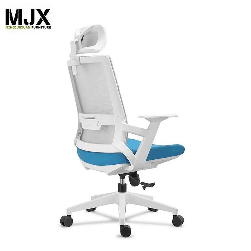 Hot-selling mid back  mesh office chair with white nylon base