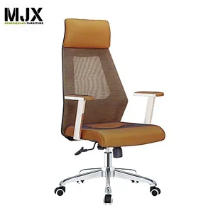 High back mesh office swivel chair with Chrome metal armrest