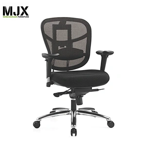 mesh back ergonomic office chair visitor chair Black coating chrome metal frame with lumbar support