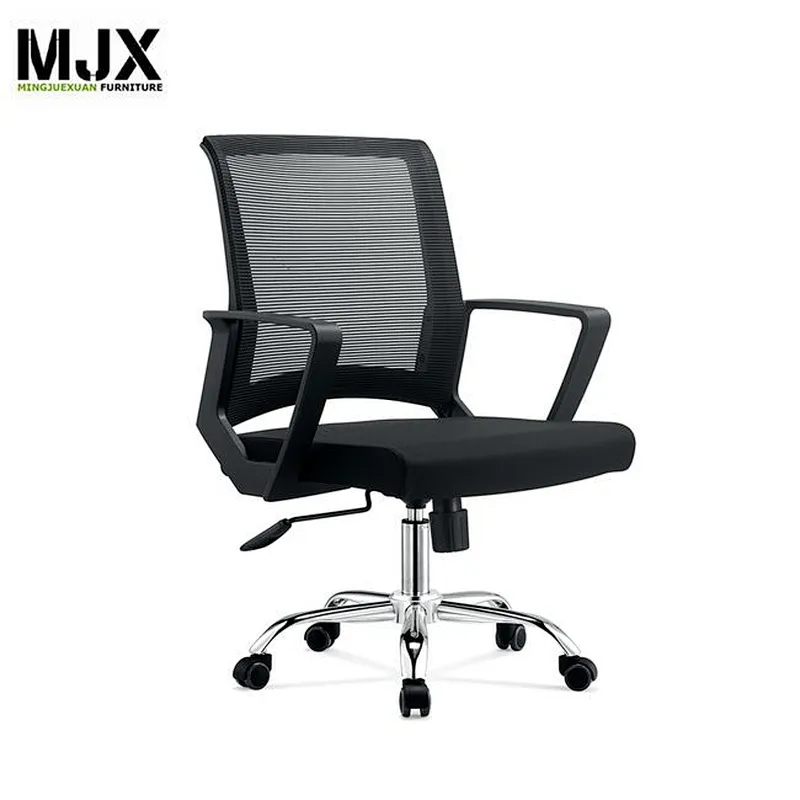 Most popular simple design mid back mesh office chair with chrome metal  base