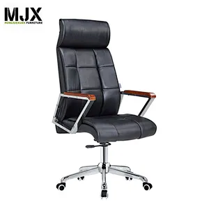 Black PU leather chair high back executive office chair with PU nylon castors