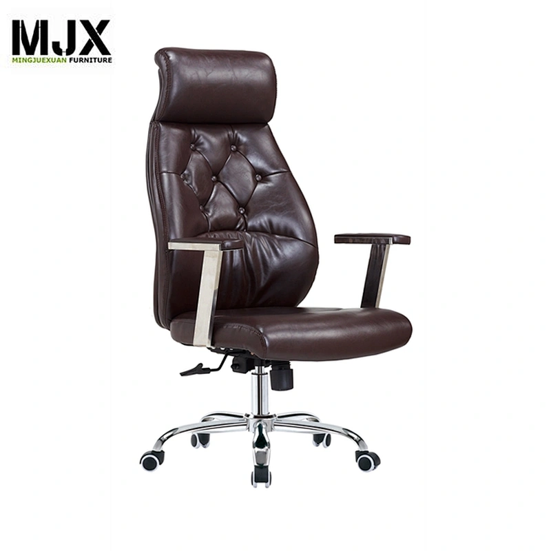 regency style reclining modern office chair Chrome metal arm with Oak wood armpad
