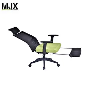 Fashionable green  high back mesh sleeping swivel chair with 180 degree tilting&locking mechanism