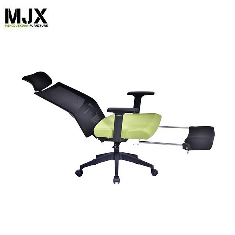 Fashionable green  high back mesh sleeping swivel chair with 180 degree tilting&locking mechanism