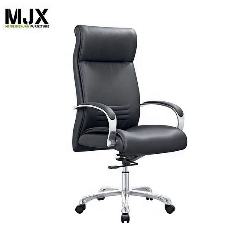 Black PU leather chair high back executive office chair with PU nylon castors