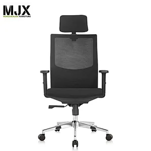 Popular high back black mesh ergonomic chair with 350mm chrome metal base