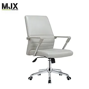 Competitive high back white PU swivel chair with PU padded seat&back