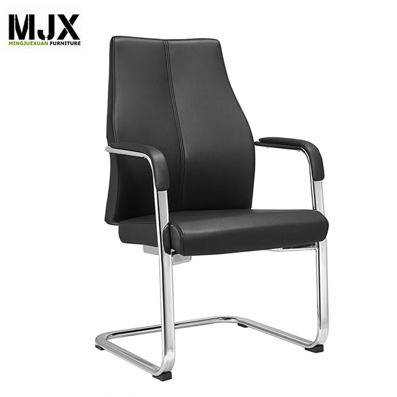 Heavy duty office furniture leather Conference Room chairs no wheels
