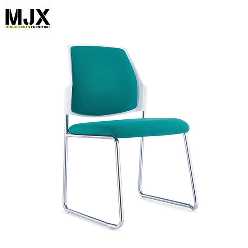 Hot sales fabric padded back and seat training chair with chrome metal frame