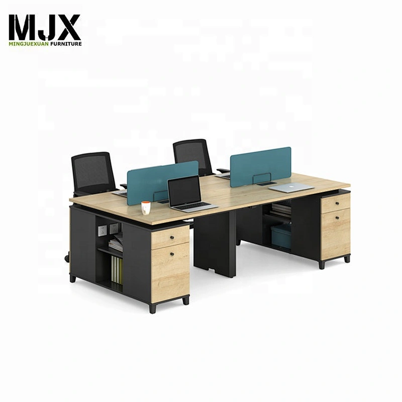 Wholesale modern office furniture tables MFC/MDF wooden 4 person office workstation