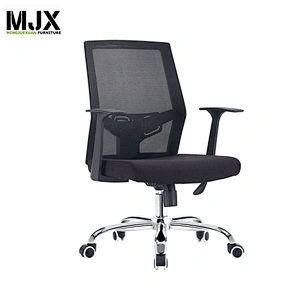 Grey color mid back revolving ergonomic mesh staff chair