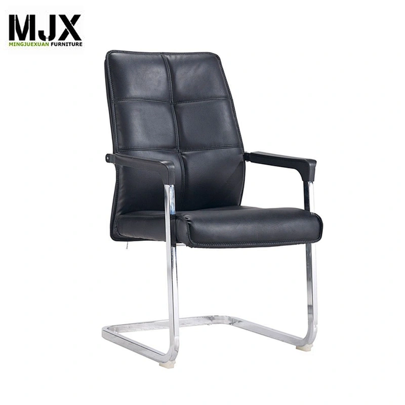 Office PU leather boardroom reception chairs without wheels