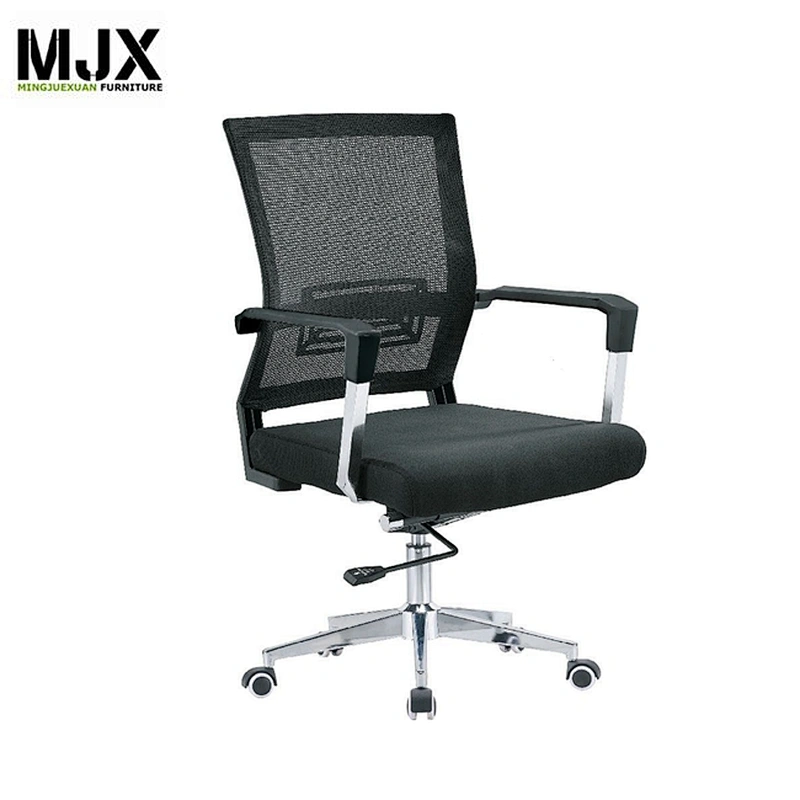 Comfortable seat high adjust swivel full mesh staff chair with nylon base
