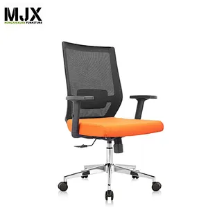 Comfortable orange mesh mid back mesh office chair