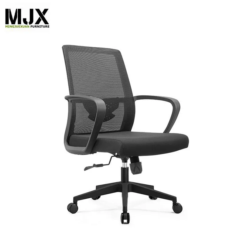 Popular black mesh mid back office chair with 330mm chrome metal base