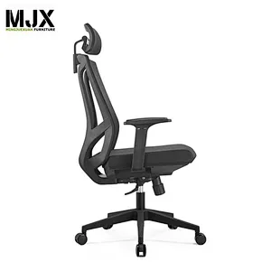 CIFF hot- selling new design high back swivel ergonomic chair with black nylon back frame