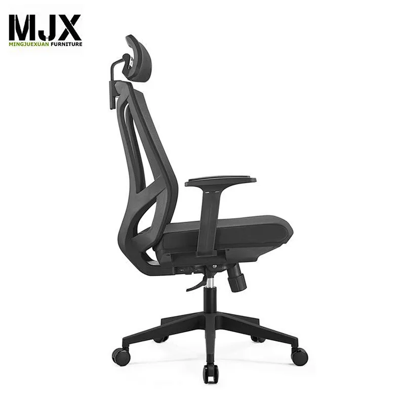 CIFF hot- selling new design high back swivel ergonomic chair with black nylon back frame