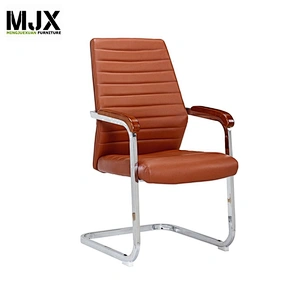 Orange color PU leather conference room furniture meeting chair