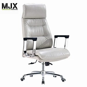 China manufacturer Low Price high back white leather executive office chair
