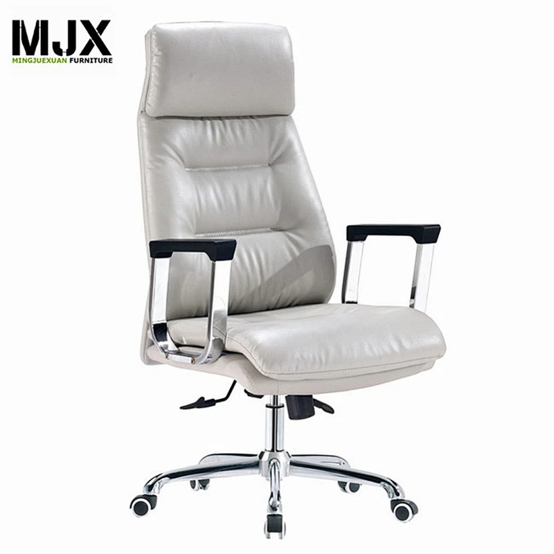 China manufacturer Low Price high back white leather executive office chair