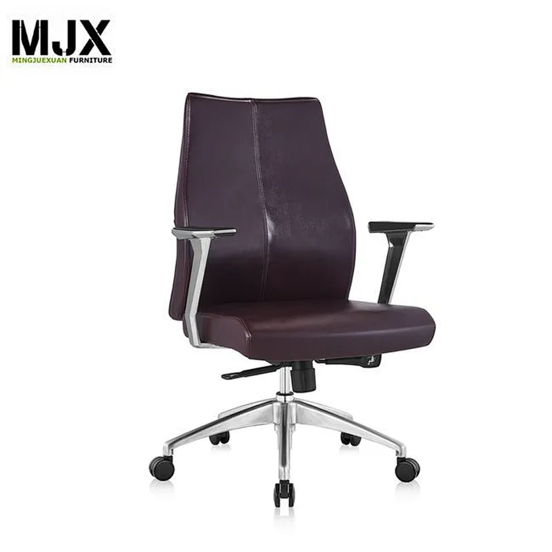 Latest unique  design comfortable luxury black PU mid back boss chair with 60mm PU nylon castors with BIFMA standard