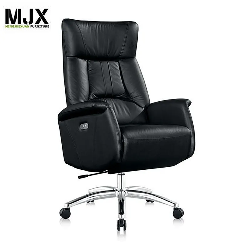 Luxury manual operation chair with 370mm chrome metal base