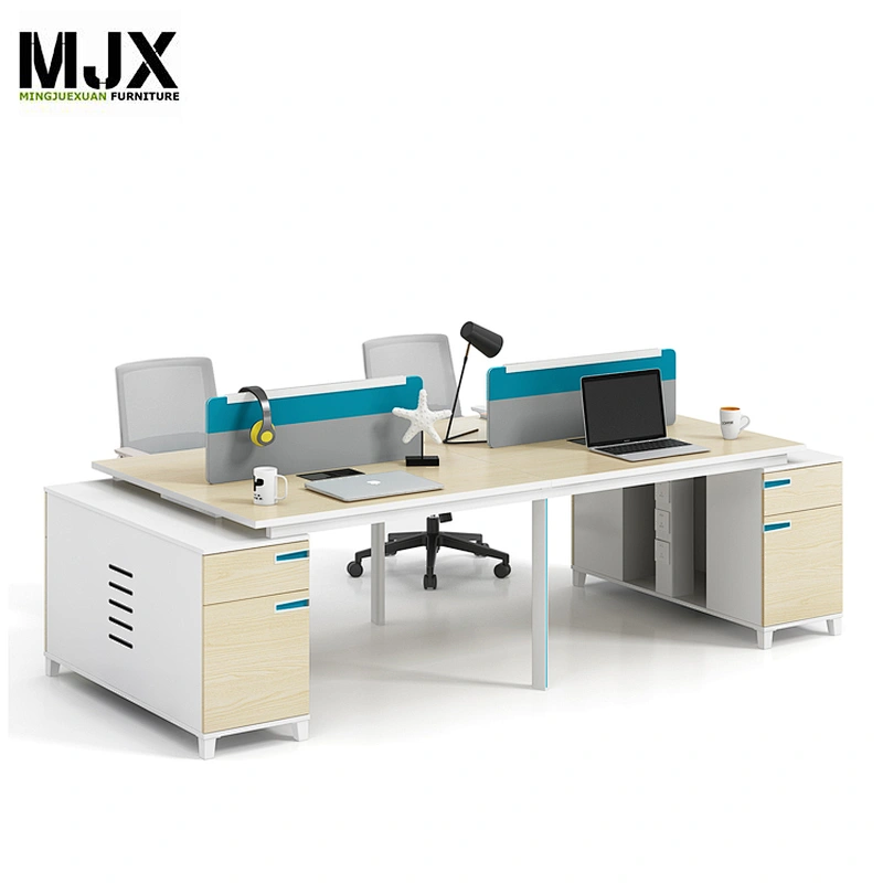 Young people modern 4 seat office workstations with aluminum frame
