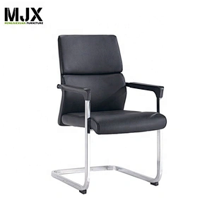 Modern office furniture chrome metal base PU leather high back executive chair