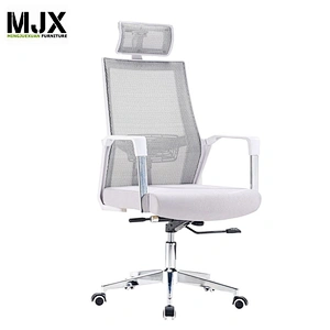 high back adjustable headrest white mesh executive chair