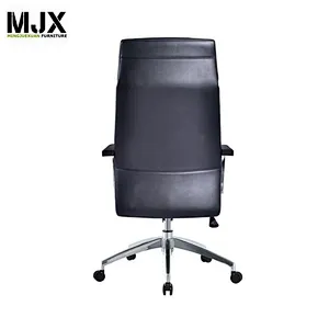 Simple design high back executive chair with chrome metal base for project