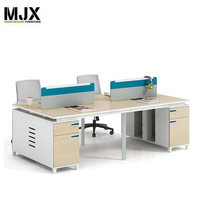 Young people modern 4 seat office workstations with aluminum frame
