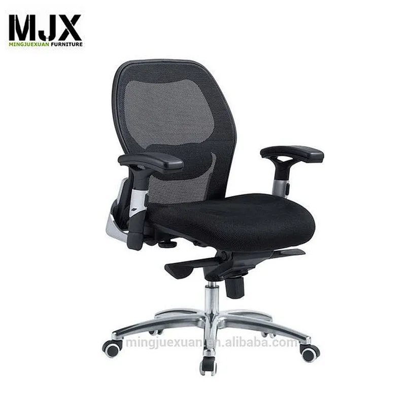 Simple design black mesh chair mid back chair with wheels