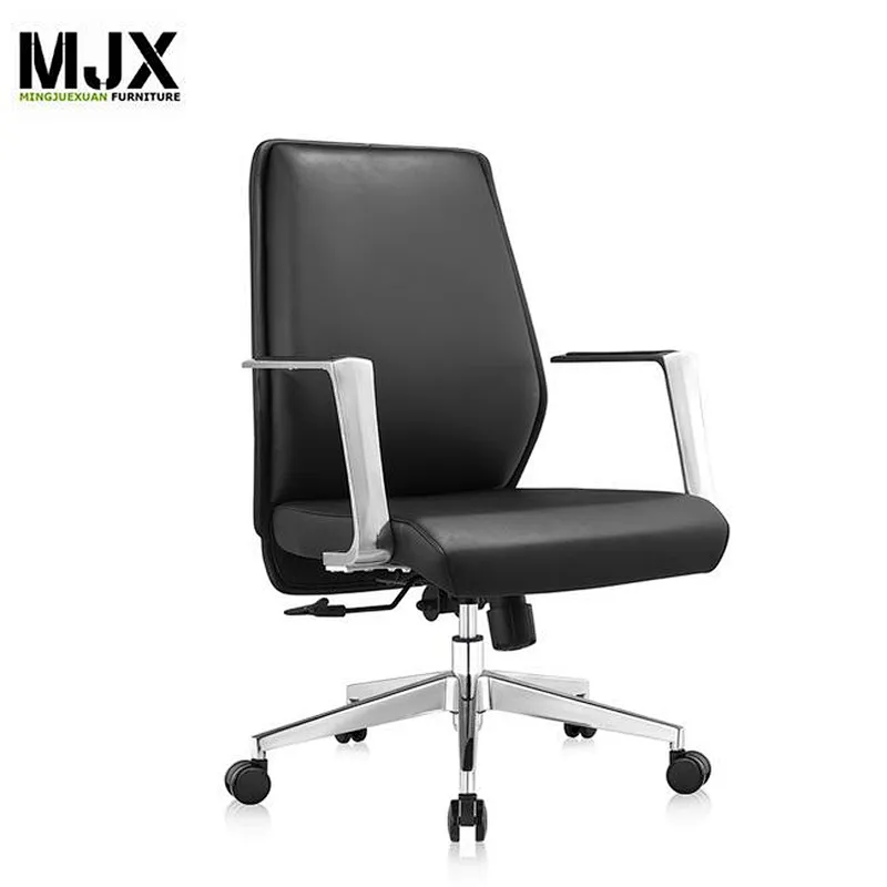 Hot-selling black durable leather mid back best quality executive chair with BIFMA passed CLASS 3 gaslift