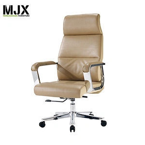 white PU executive chair back reclining back with aluminium base