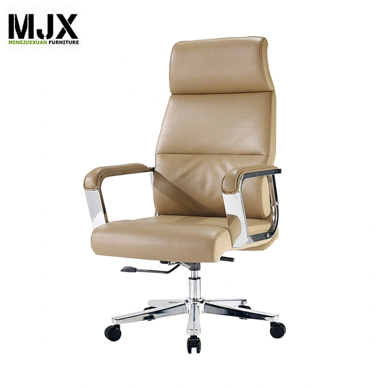 white PU executive chair back reclining back with aluminium base