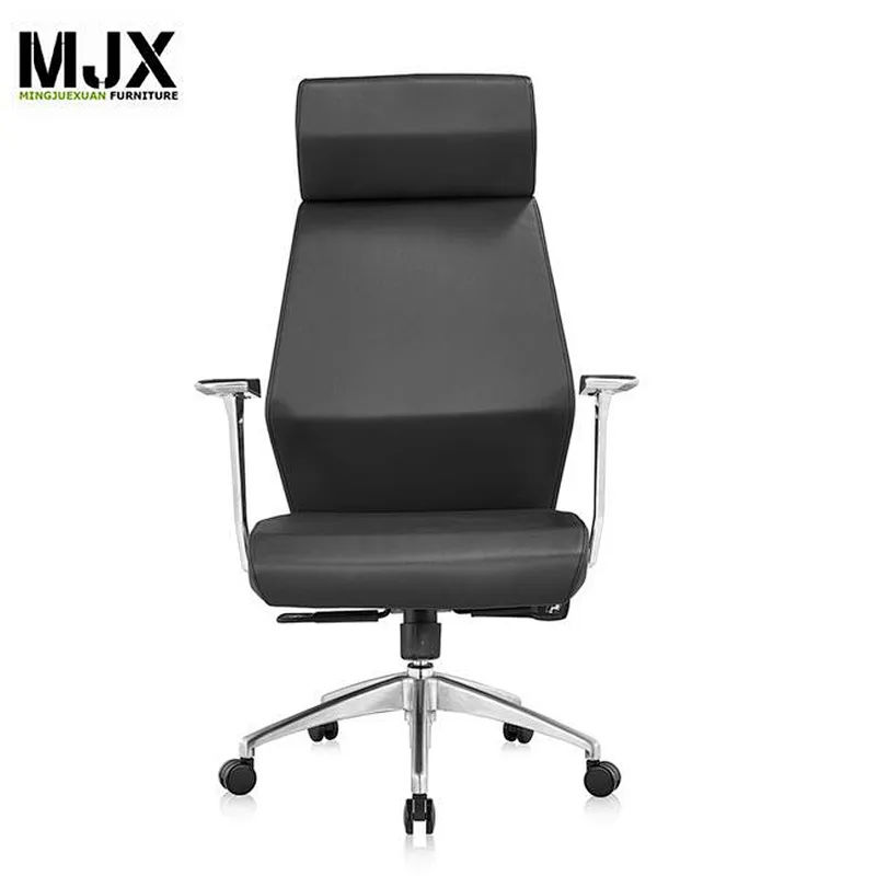 Simple design  luxury red PU high back office chair with PU padded armrest with aluminium alloy inside