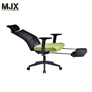 Fashionable green  high back mesh sleeping swivel chair with 180 degree tilting&locking mechanism