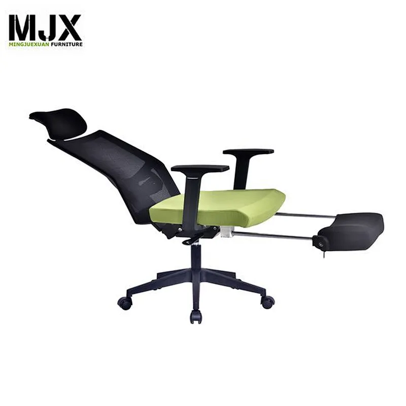 Fashionable green  high back mesh sleeping swivel chair with 180 degree tilting&locking mechanism