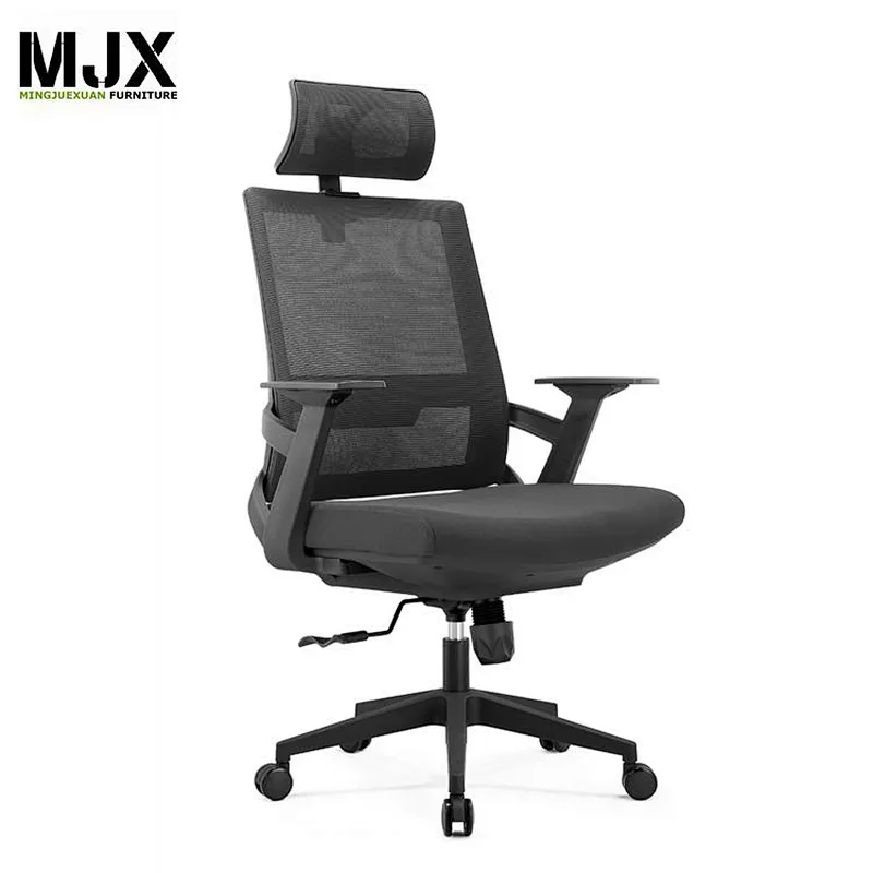 Hgih end mid back  black mesh office chair with fixed pp with fiber armrest