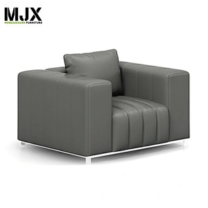 New model design Office furniture  office  grey PU leather three seat sofa
