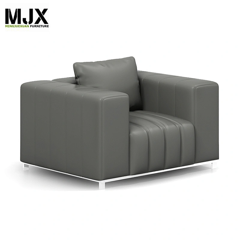New model design Office furniture  office  grey PU leather three seat sofa