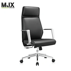 Chrome metal frame office black PU Guest chair for Reception desk